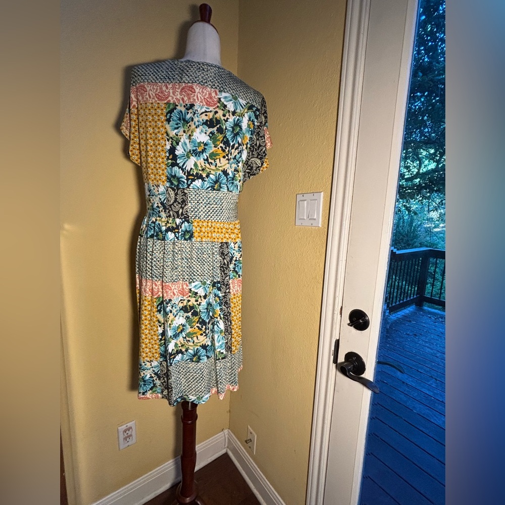 Johnny Was Paisley Multicolor Patchwork Midi Dres… - image 4
